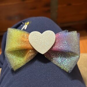 Glittery Heart Bow for Kids